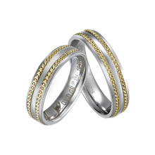 CNC Sparkle Pattern Couple Rings Jewelry for Men and Women in 316L Stainless Steel